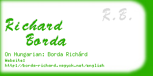 richard borda business card